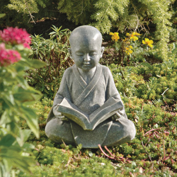 Baby Buddha Studying The Five Precepts Sculpture Child Book Ethical